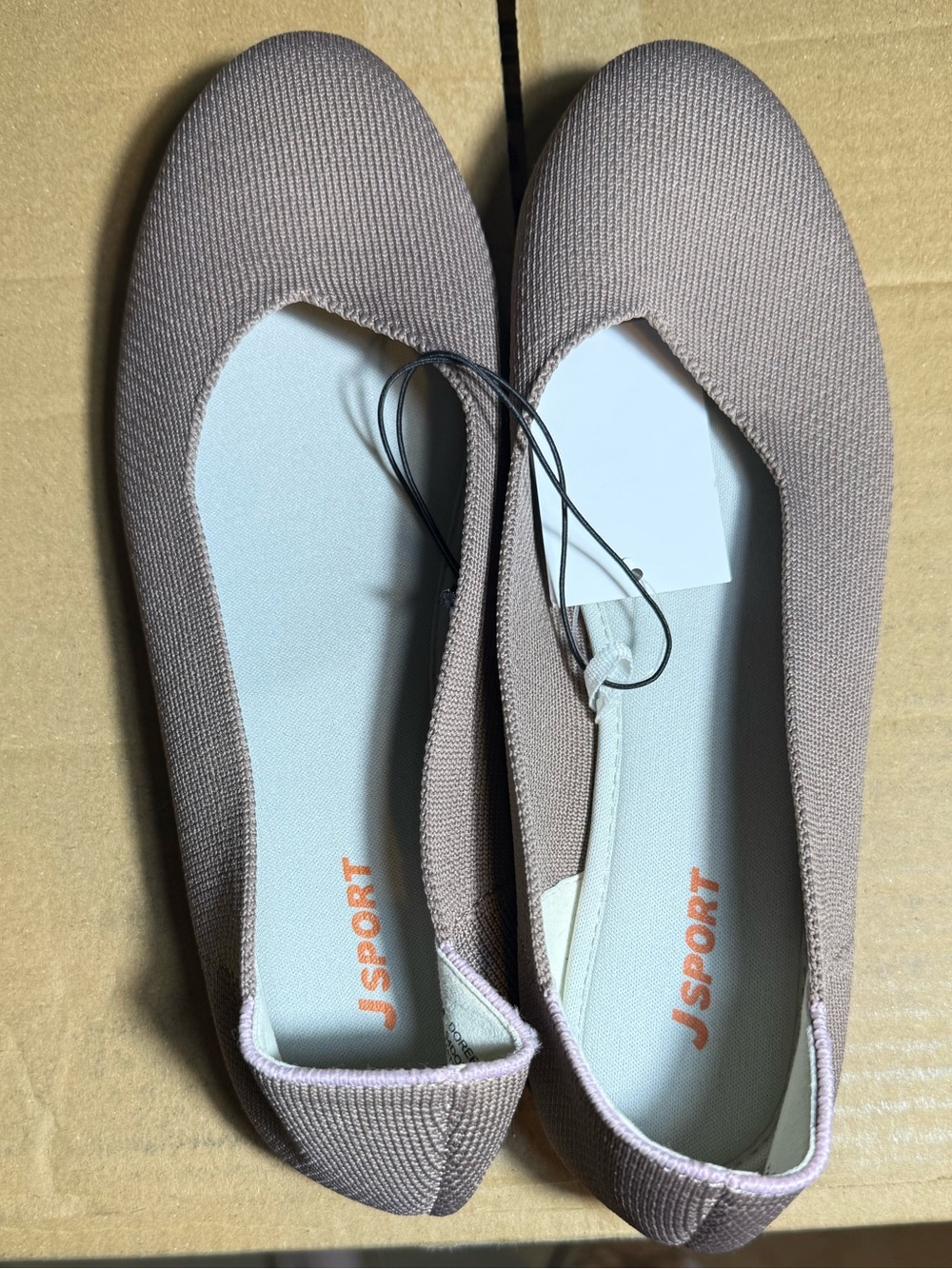 J Sport Ballet Flats in Nude Pink Knit